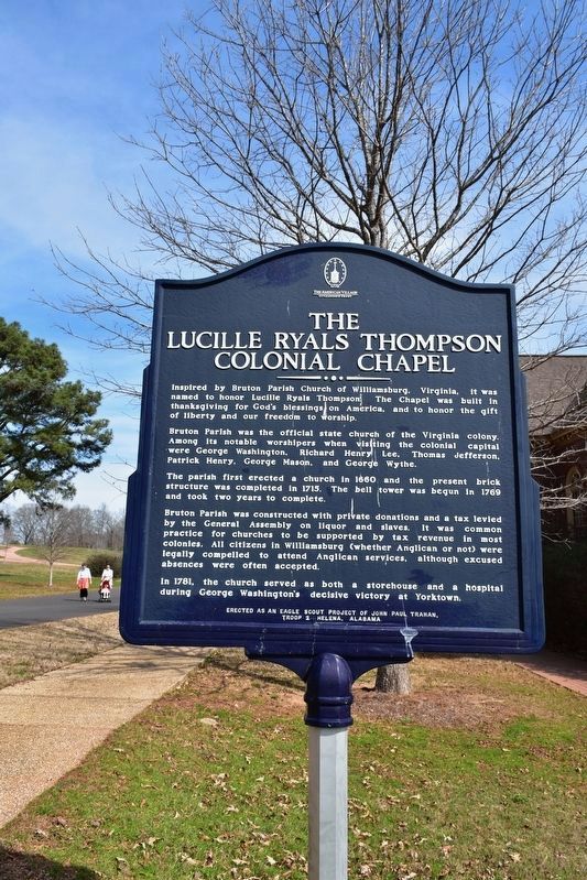 The Lucille Ryals Thompson Colonial Chapel Marker image. Click for full size.