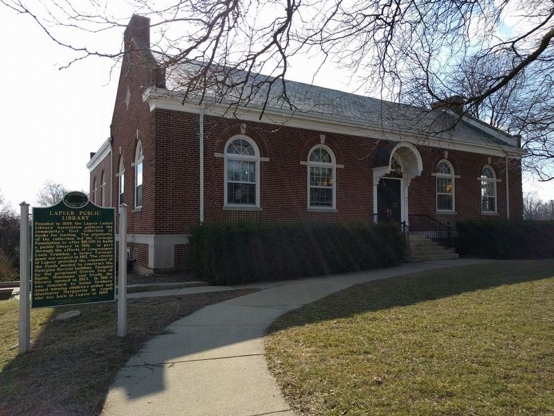 Lapeer Public Library and Marker. Click for full size. Lapeer Public Library and Marker image. Click for full size.