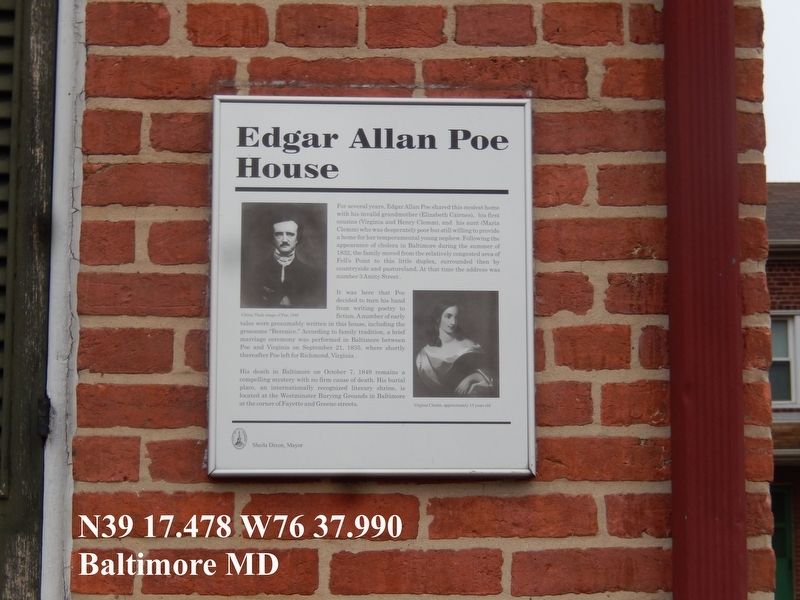 Edgar Allan Poe House Marker. Click for full size. Edgar Allan Poe House Marker image. Click for full size.