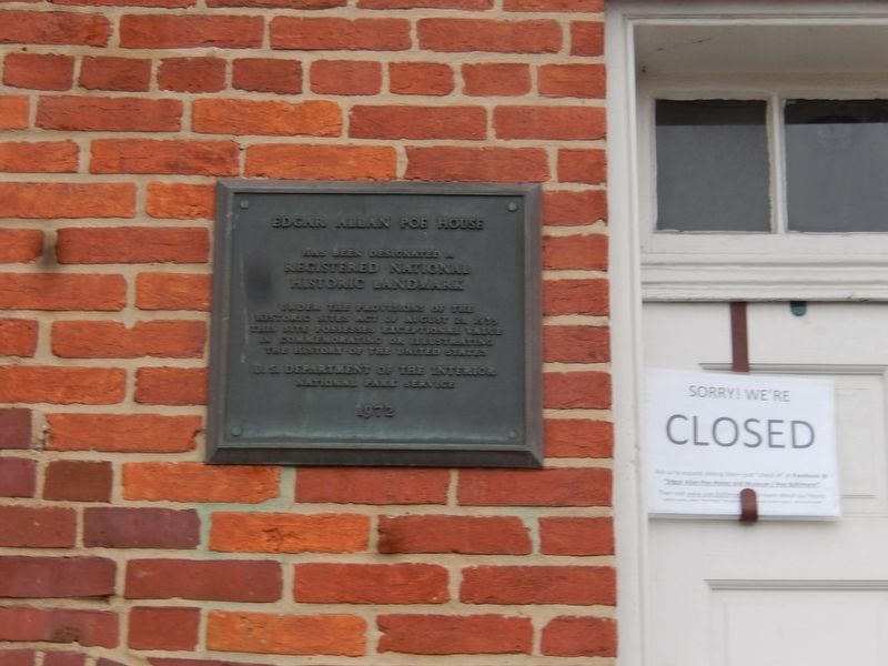 Edgar Allan Poe House-Registered National Historic Landmark. Click for full size. Edgar Allan Poe House-Registered National Historic Landmark image. Click for full size.