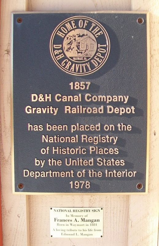 Gravity Railroad Depot NRHP Marker. Click for full size. Gravity Railroad Depot NRHP Marker image. Click for full size.