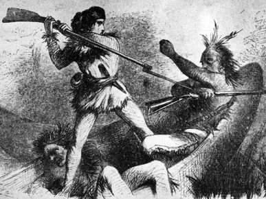 Samuel Dale in the Canoe Fight. image. Click for full size.