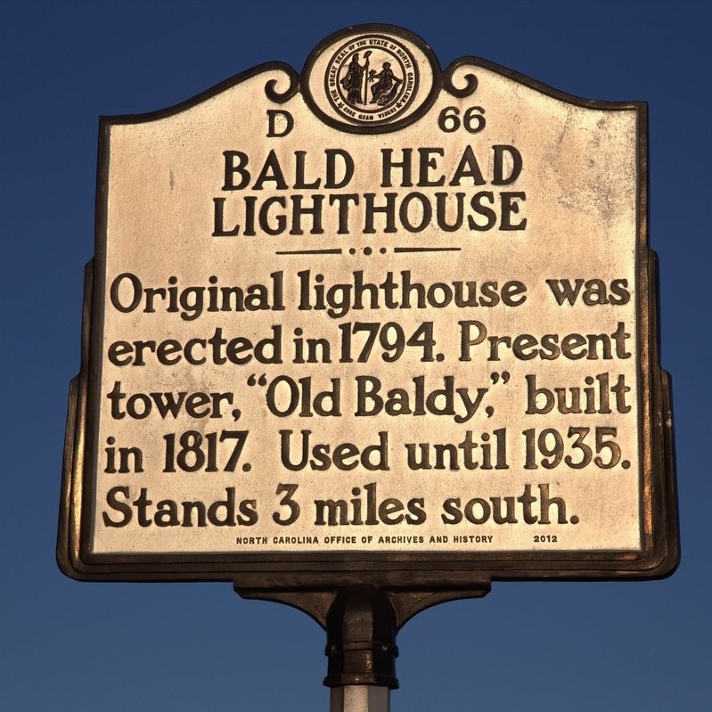 Bald Head Lighthouse Marker. Click for full size. Bald Head Lighthouse Marker image. Click for full size.