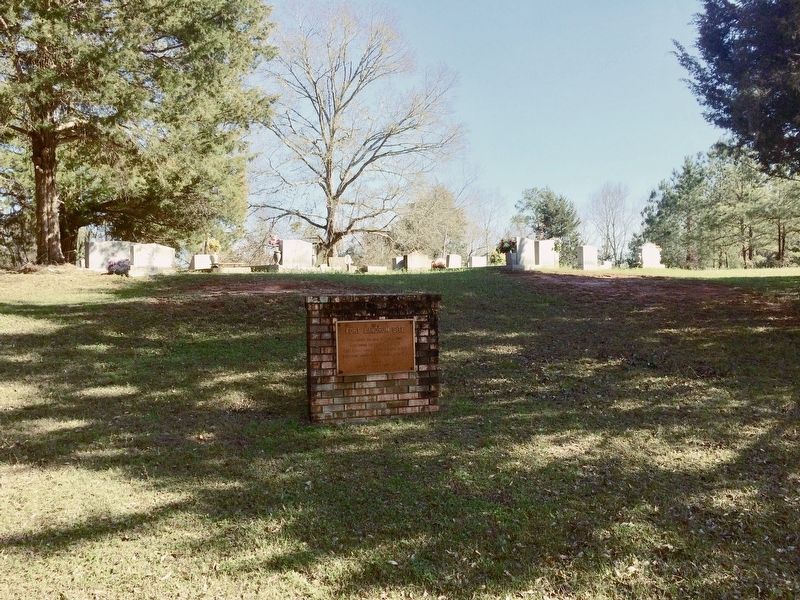 Fort Landrum Site Marker in front of cemetery. image. Click for full size.