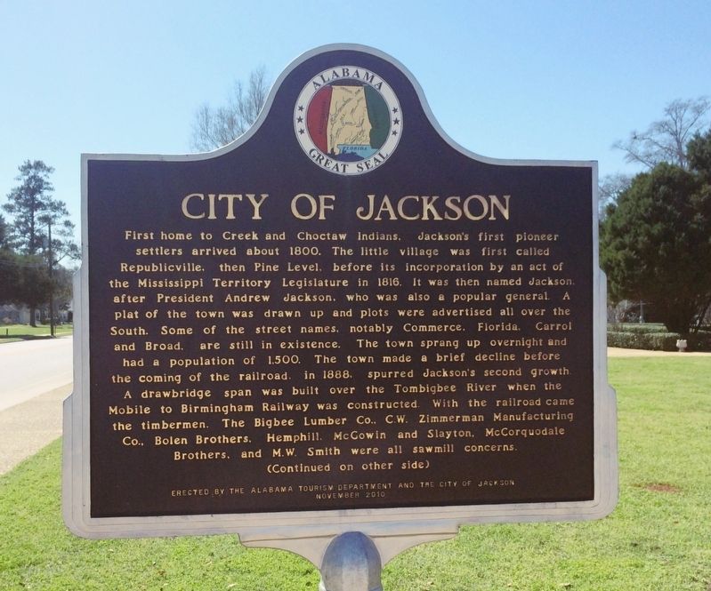City of Jackson Marker (Side 1) image. Click for full size.