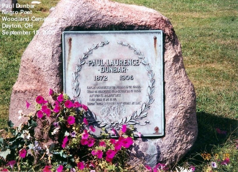 Paul Laurence Dunbar grave site. Click for full size. Paul Laurence Dunbar grave site image. Click for full size.