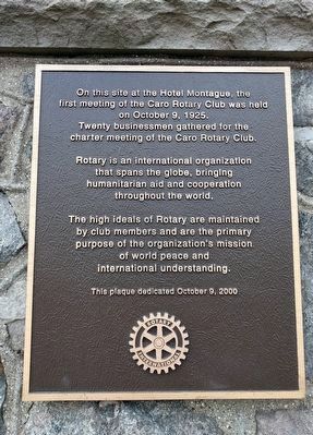 First Meeting of the Caro Rotary Club Marker image. Click for full size.