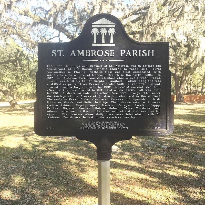 St. Ambrose Parish Marker image. Click for full size.