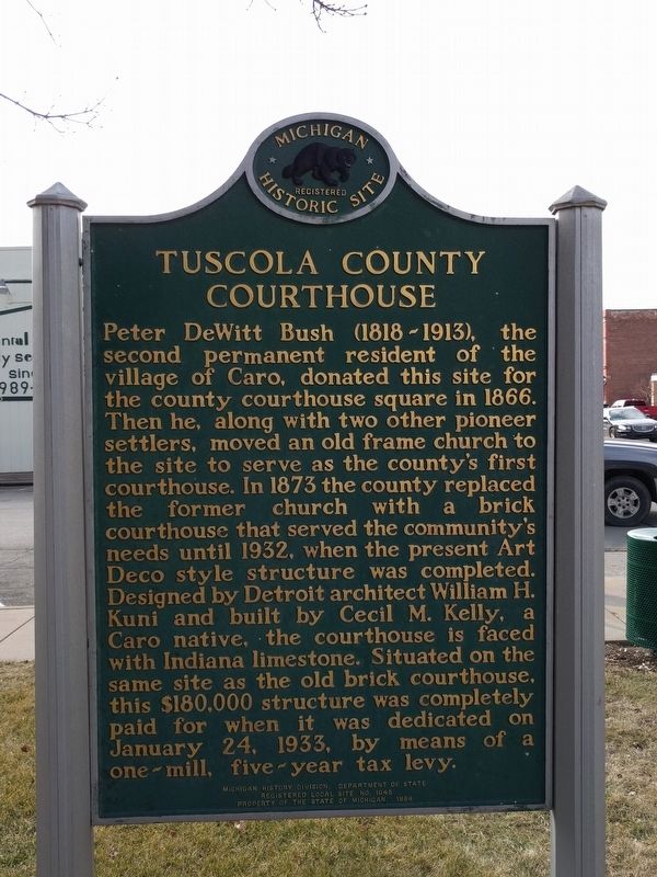 Tuscola County Courthouse Marker image. Click for full size.
