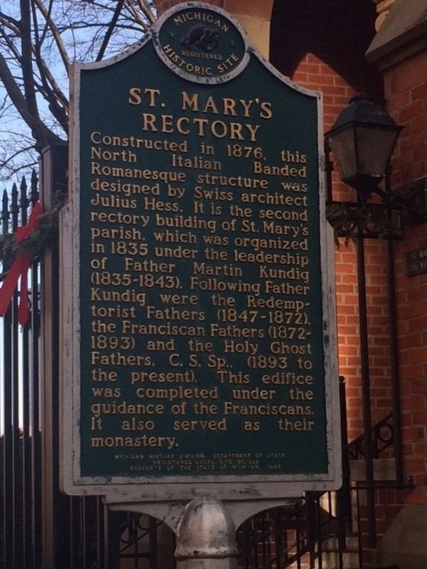 St. Mary's Rectory Marker image. Click for full size.