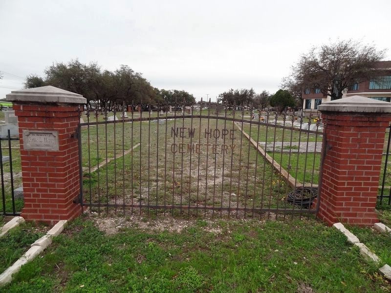 New Hope First Baptist Cemetery Entrance. Click for full size. New Hope First Baptist Cemetery Entrance image. Click for full size.