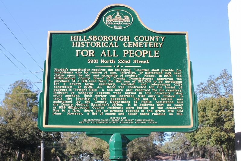 Hillsborough County Historical Cemetery For All People Marker image. Click for full size.