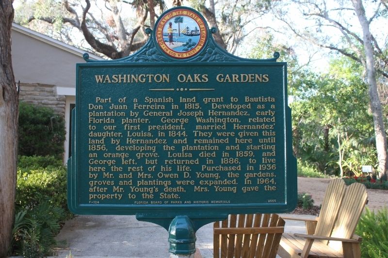 Washington Oaks Gardens Marker image. Click for full size.