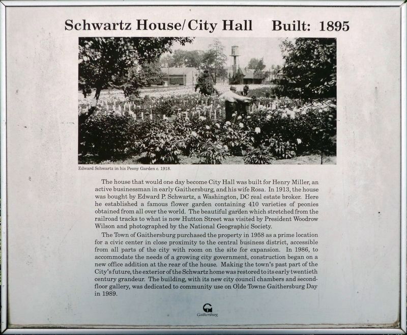 Schwartz House / City Hall Built 1895 Marker image. Click for full size.