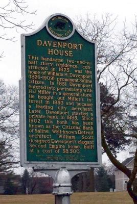 Davenport House Marker. Click for full size. Davenport House Marker image. Click for full size.
