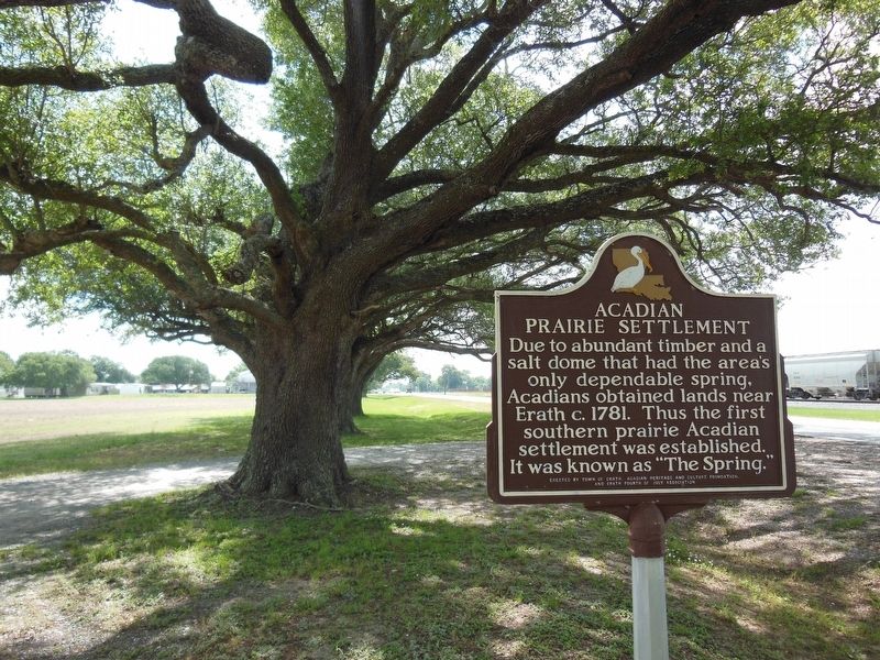 Acadian Prairie Settlement Marker (<b><i>wide view</b></i>). Click for full size. Acadian Prairie Settlement Marker (<b><i>wide view</b></i>) image. Click for full size.