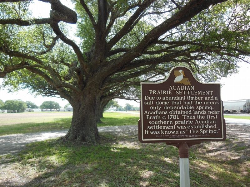 Acadian Prairie Settlement Marker (<b><i>wide view</b></i>) image. Click for full size.