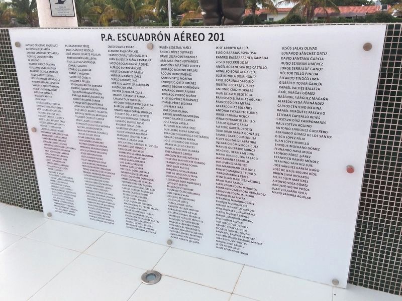Mexican Air Force Expeditionary Squadron 201 Memorial Marker. Click for full size. Mexican Air Force Expeditionary Squadron 201 Memorial Marker image. Click for full size.