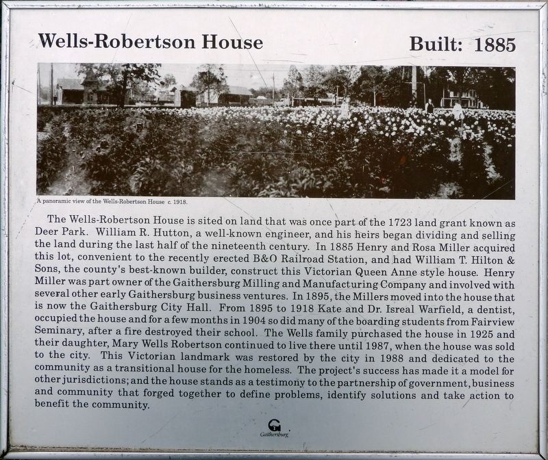 Wells-Robertson House Marker image. Click for full size.