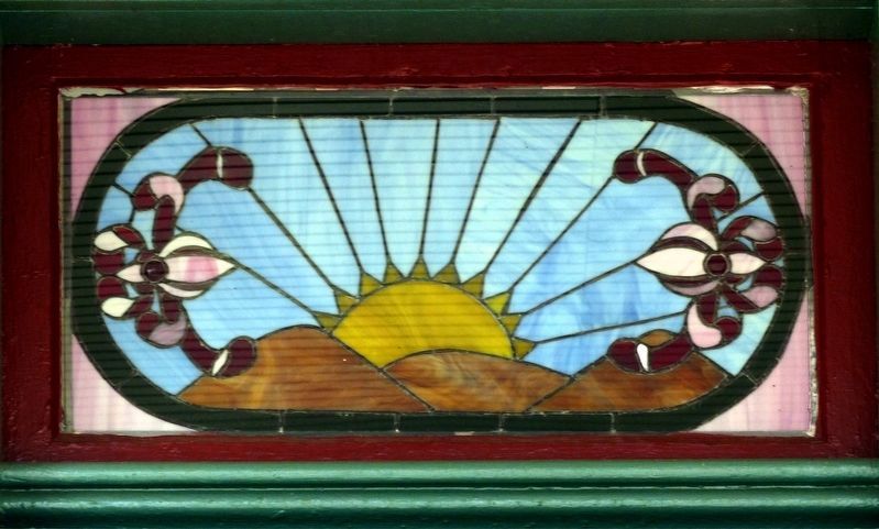Stained-glass Window over the Front Door. image. Click for full size.