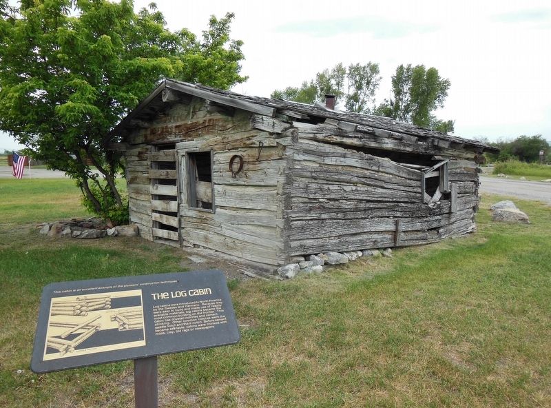 Log Cabin Marker (<i><b>wide view</i></b>) image. Click for full size.
