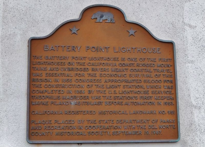 Battery Point Lighthouse Marker image. Click for full size.