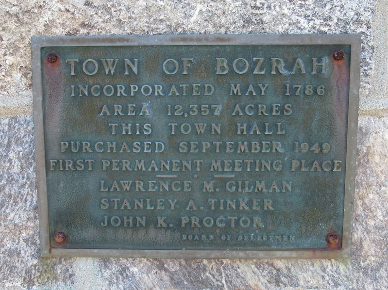 Town of Bozrah Marker image. Click for full size.