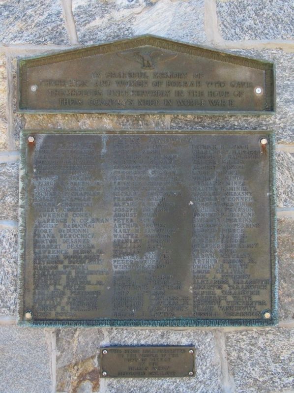 Bozrah World War II Memorial. Click for full size. Bozrah World War II Memorial image. Click for full size.