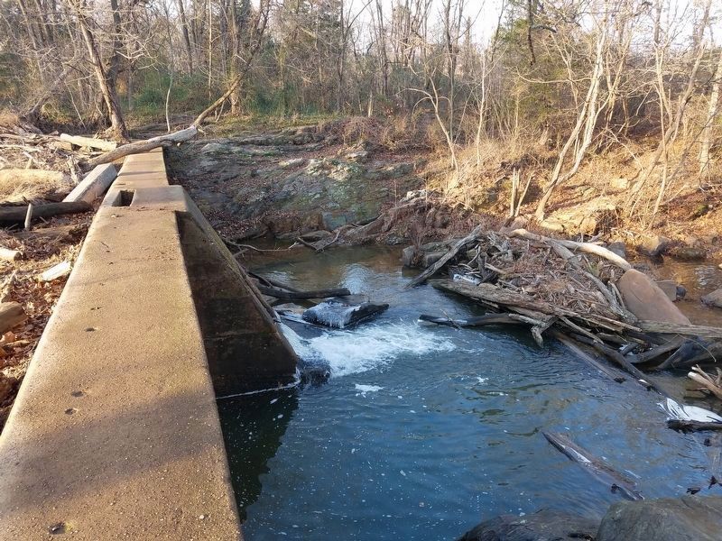 The concrete mill dam remains. Click for full size. The concrete mill dam remains image. Click for full size.
