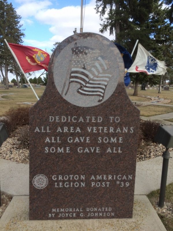 Groton South Dakota Veteran's Memorial Marker image. Click for full size.