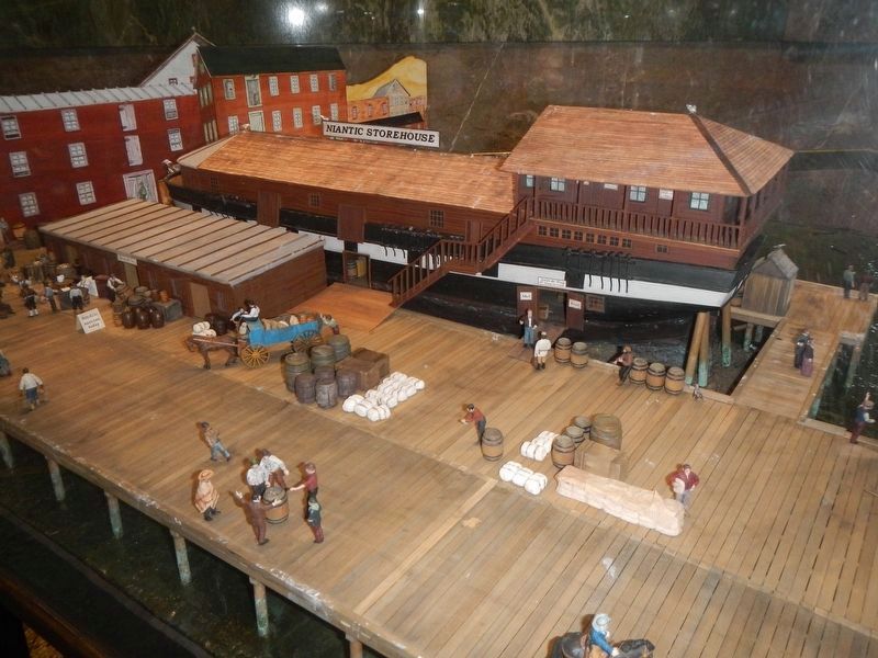 Diorama of the ship Niantic as a storehouse at the San Francisco Maritime Museum image. Click for full size.