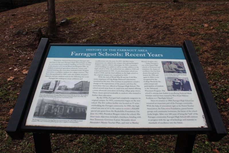 Farragut Schools: Recent Years Marker image. Click for full size.
