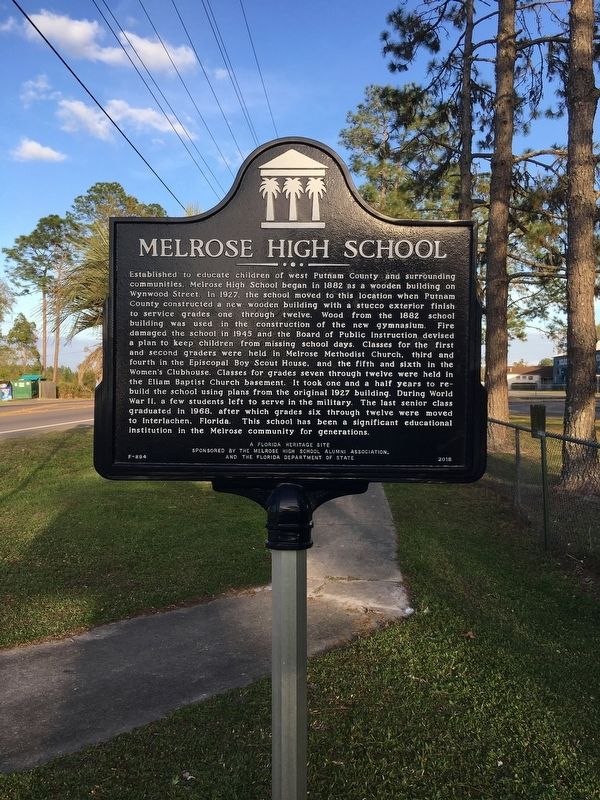 Melrose High School Marker image. Click for full size.