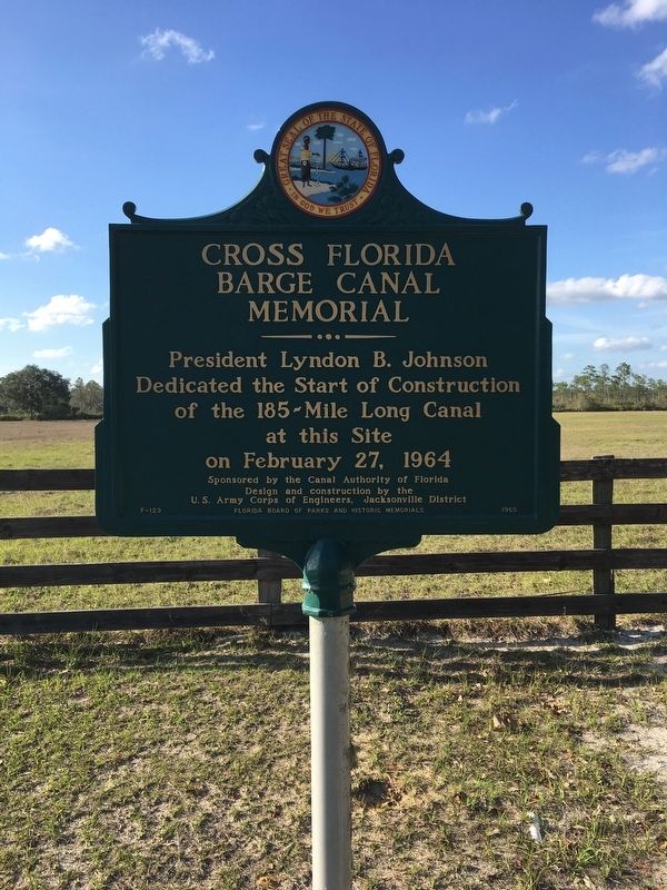 Cross Florida Barge Canal Memorial Marker image. Click for full size.