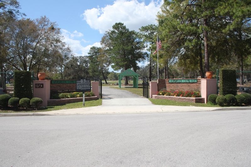 Evergreen Cemetery Marker and entrance image. Click for full size.