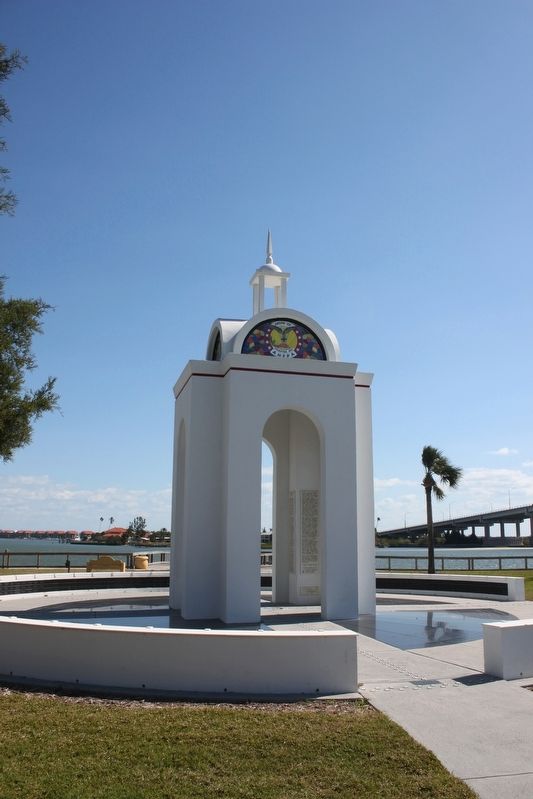 The New Smyrna Odyssey 1768-1777 Marker can be seen inside of memorial image. Click for full size.