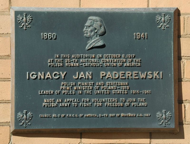 Ignacy Jan Paderewski Marker. Click for full size. Ignacy Jan Paderewski Marker image. Click for full size.