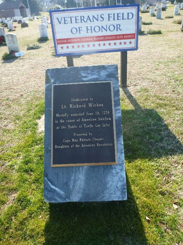 Dedicated to Lt. Richard Wickes Marker. Click for full size. Dedicated to Lt. Richard Wickes Marker image. Click for full size.