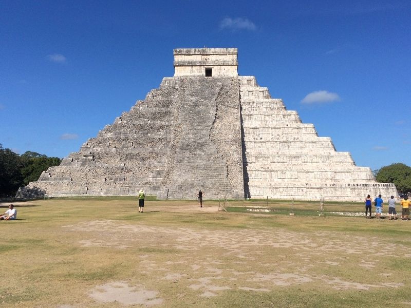 The Castle or Temple of Kukulcán in a view towards the west.. Click for full size. The Castle or Temple of Kukulcán in a view towards the west. image. Click for full size.