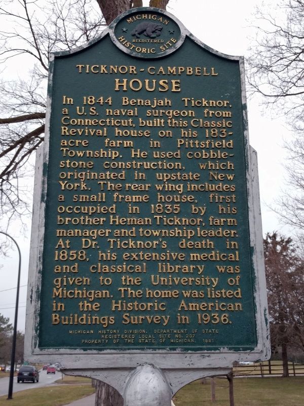 Ticknor-Campbell House Marker - Side 1 image. Click for full size.