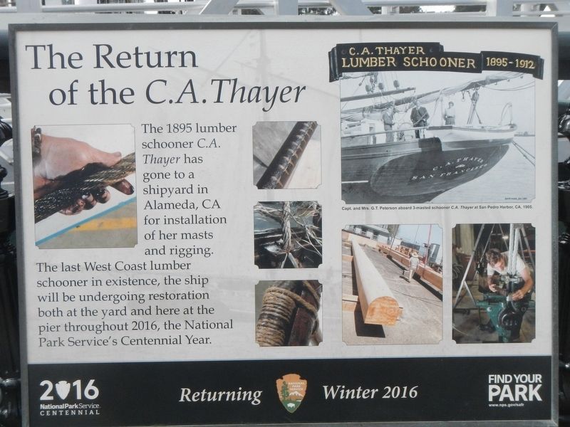 The Return of the <i>C.A. Thayer</i> Marker. Click for full size. The Return of the <i>C.A. Thayer</i> Marker image. Click for full size.