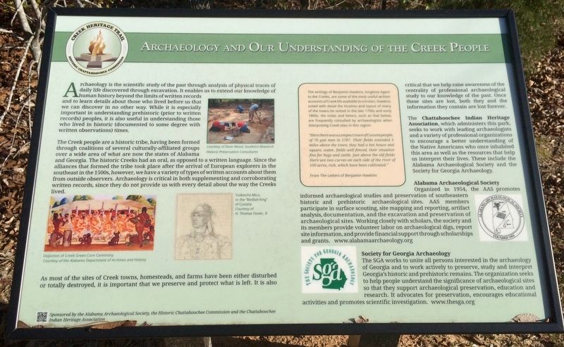 Archaeology And Our Understanding of the Creek People Marker image. Click for full size.