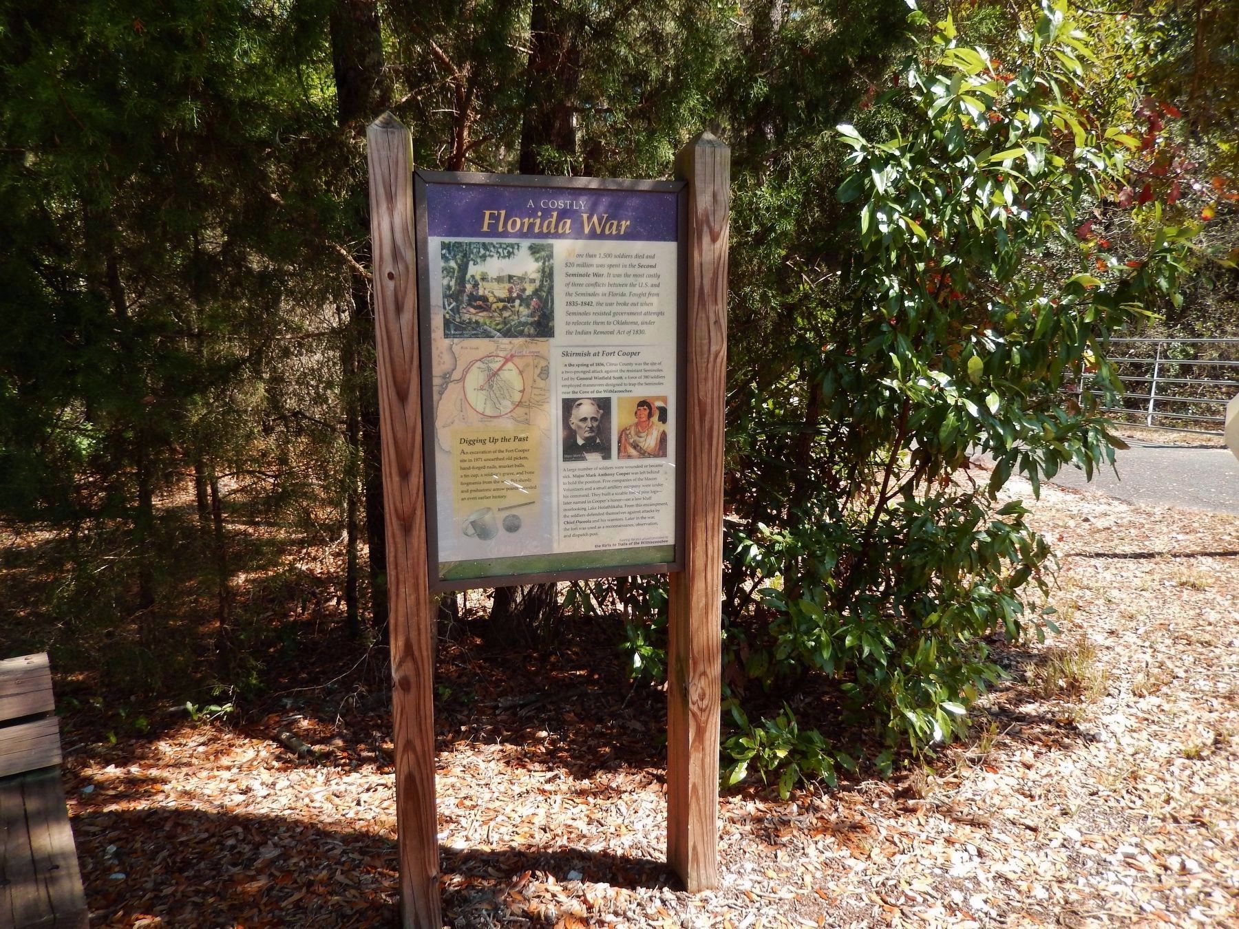 A Costly Florida War Marker (<b><i>wide view</b></i>) image. Click for full size.
