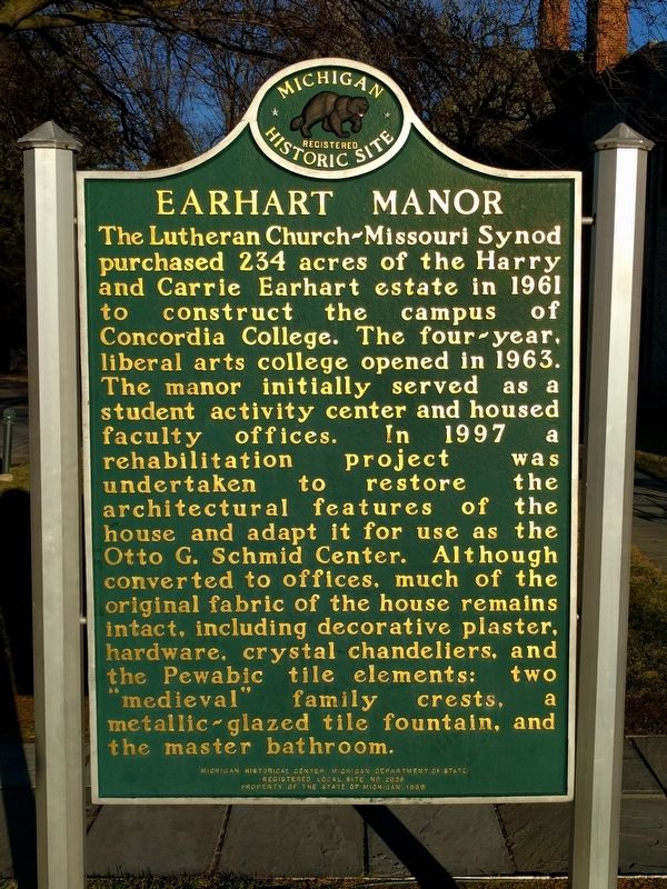 Earhart Manor Marker Reverse. Click for full size. Earhart Manor Marker Reverse image. Click for full size.