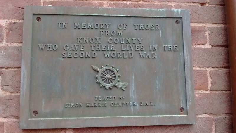 Knox County World War II Memorial Marker. Click for full size. Knox County World War II Memorial Marker image. Click for full size.