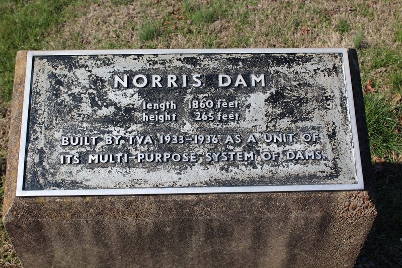 Norris Dam Marker. Click for full size. Norris Dam Marker image. Click for full size.
