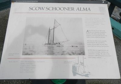 Scow Schooner <i>Alma</i> Marker. Click for full size. Scow Schooner <i>Alma</i> Marker image. Click for full size.