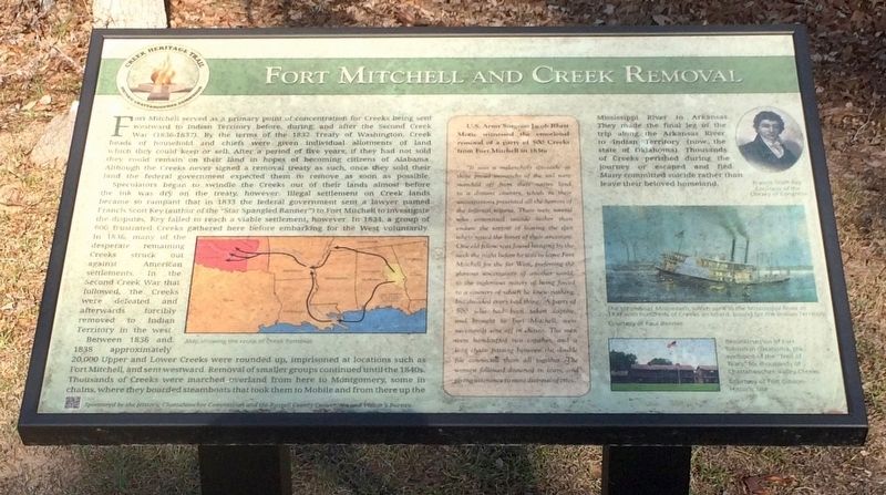 Fort Mitchell and Creek Removal Marker image. Click for full size.