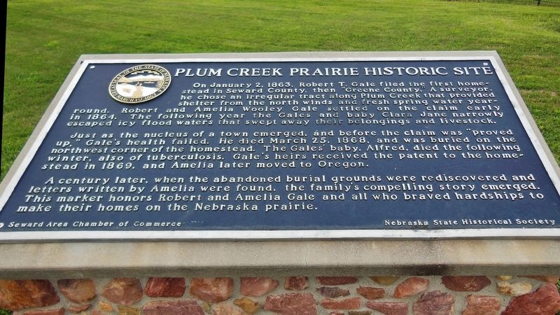 Plum Creek Prairie Historic Site Marker. Click for full size. Plum Creek Prairie Historic Site Marker image. Click for full size.