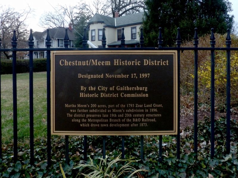 Chestnut/Meem Historic District Marker. Click for full size. Chestnut/Meem Historic District Marker image. Click for full size.